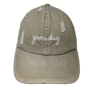 Game Day Slideback Hat Beige One Size Solid Adjustable Embroidered